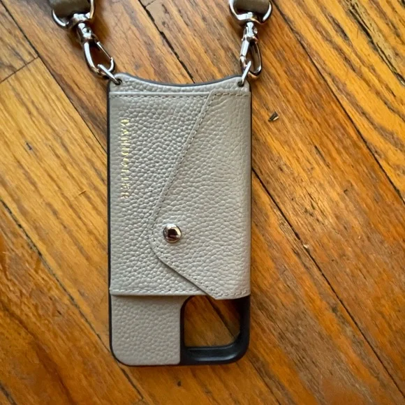Bandolier Billie - PHONE CASE & ALL LEATHER STRAP - Greige/Silver - Picture 4 of 10
